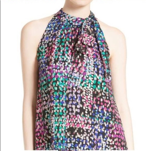 kate spade Tops - kate spade gold teal pink dotted tank size medium